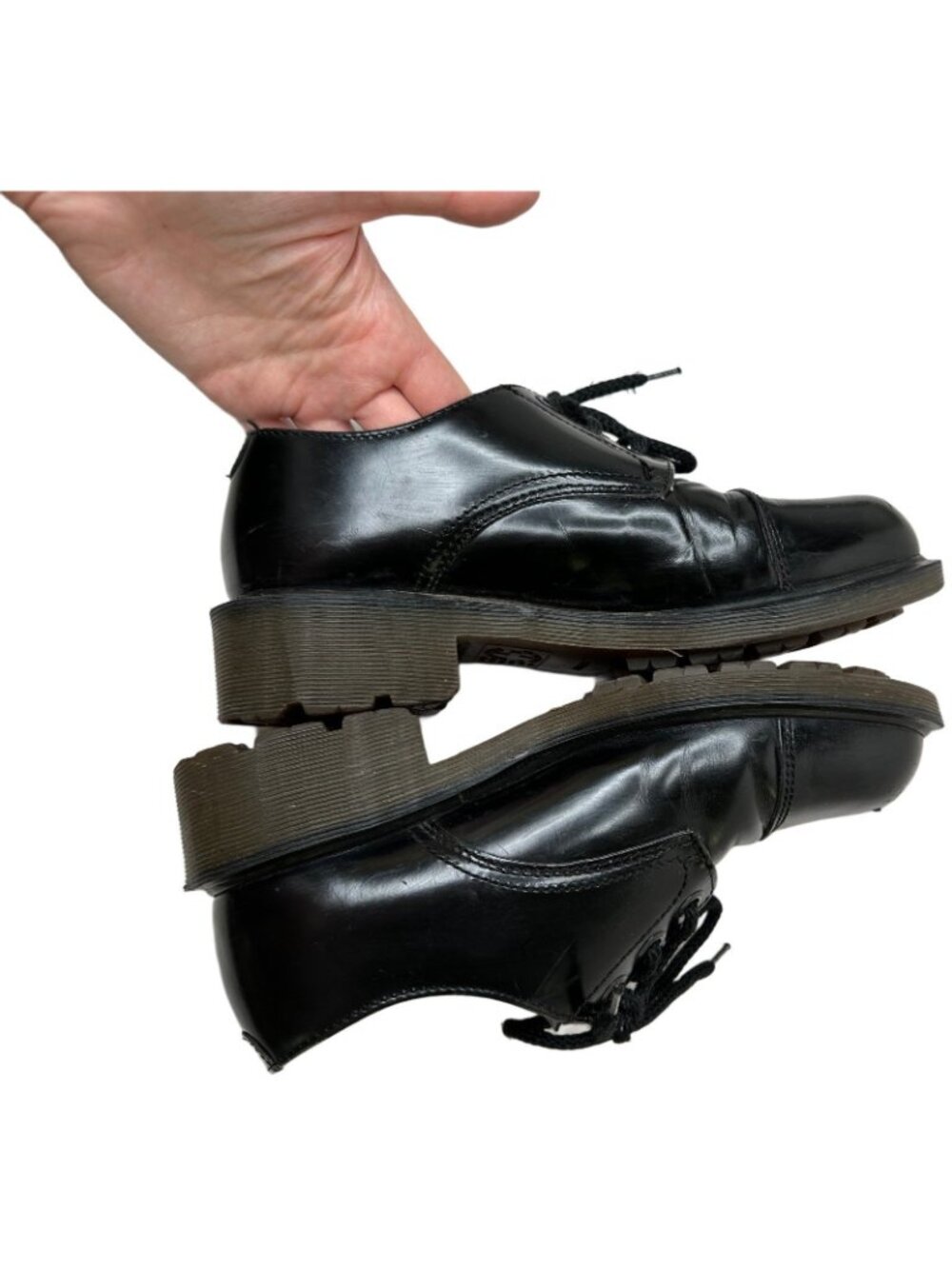 Dr Martens Platform Oxfords Cap Toe Black England Women’s Size 6 Chunky Y2K - Picture 4 of 9